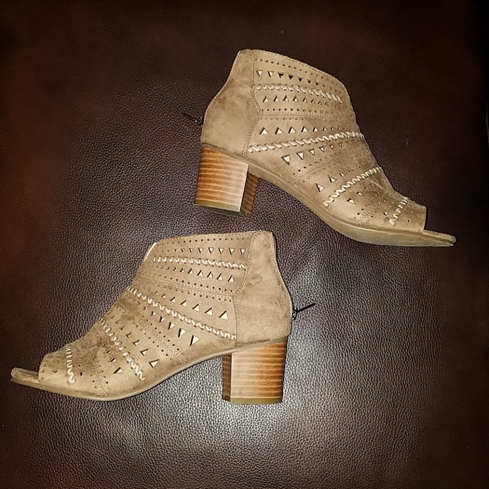 Open toe booties